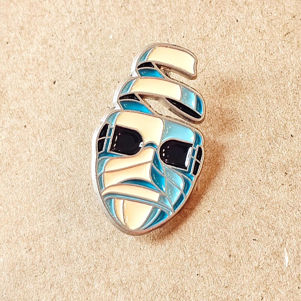 Invisible Man Enamel Pin Blue Silver Horror Monster Halloween Collectible